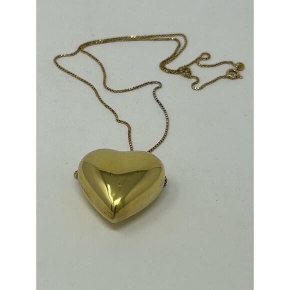 Vintage Marked 925 Italy Gold Vermeil Heart Necklace - Picture 6 of 12